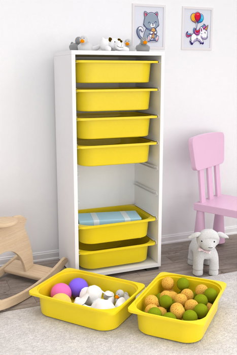 Hanah Home Armario Multiusos Blanco y Amarillo Hanah Home Armario Multiusos Blanco y Amarillo